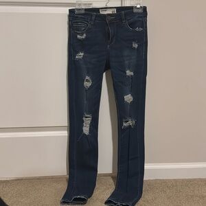 Garage Dark Wash Ripped Jeans